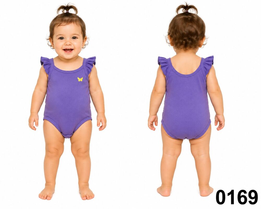 Carter’s Purple Sleeveless Bodysuit w/ Ruffle Straps & Butterfly-12 M -  0169